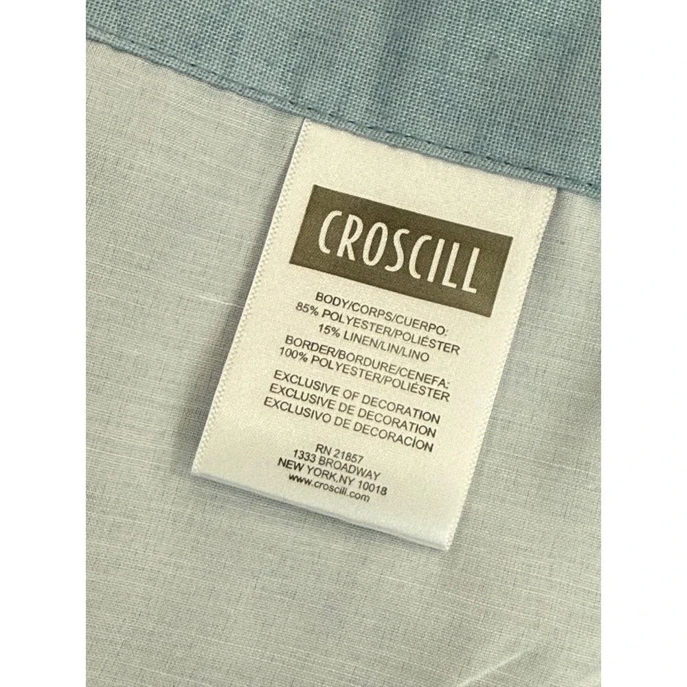 Croscill Nautical Seashell Valance Embroidered Rod Baby Blue Coastal Beach House